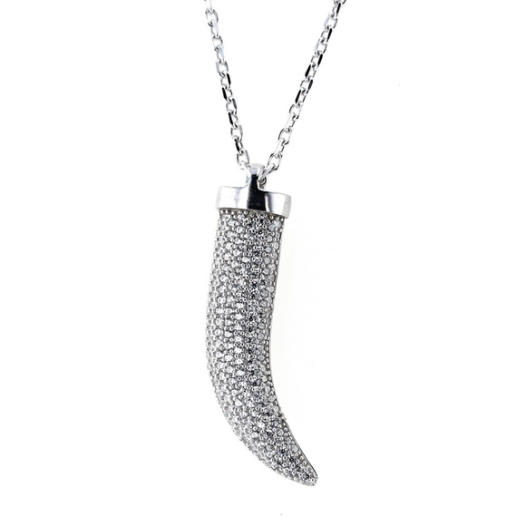 Tooth Pendant Necklace Sterling Silver
